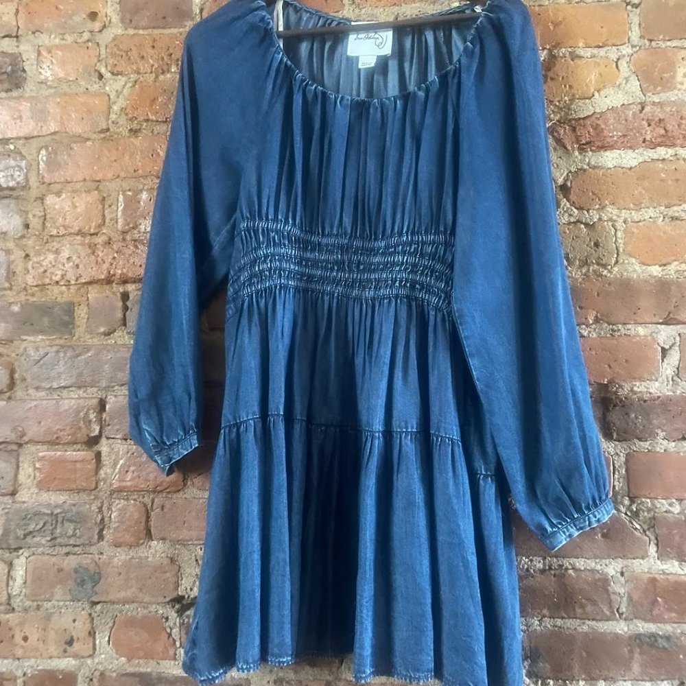 Sam Edelman Women's Lora Cotton Smocked Bustier Pullover Dress Size M